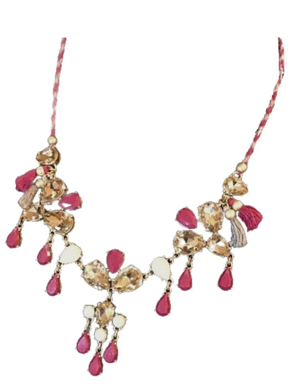 J. Crew Maroon & Grey Stone Necklace